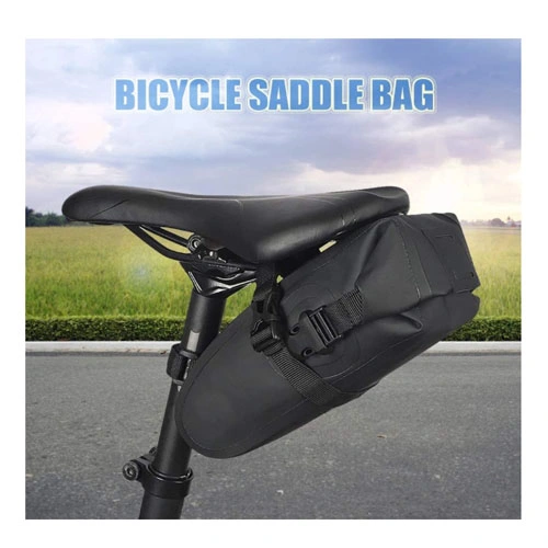 Bike Saddle Bag Waterproof Bicycle Bag Cycling Seat Bag 2L Large Capacity Bike Wedge Pack for Mountain Road Bikes Black