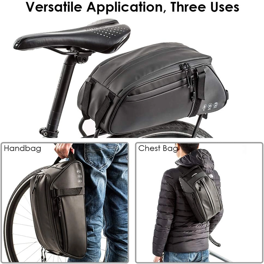 Bike Reflective Water Resistant Bicycle Saddle Panniers Trunk Storage Bag Cycling Back Seat Cargo Carrier Pouch