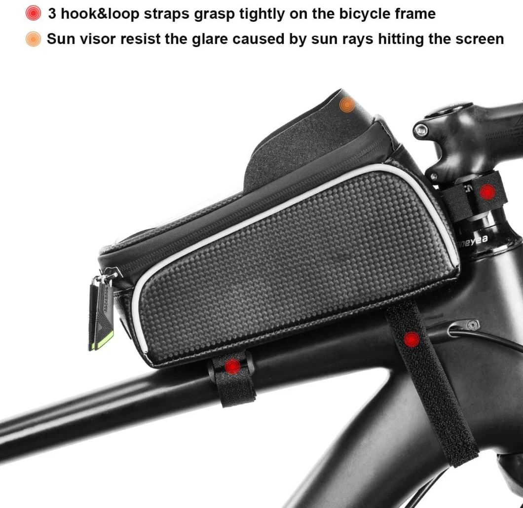 Waterproof Bike Phone Mount Top Tube Bag Phone Case Holder Cycling Pouch Bike Phone Front Frame Bag Bicycle Bag