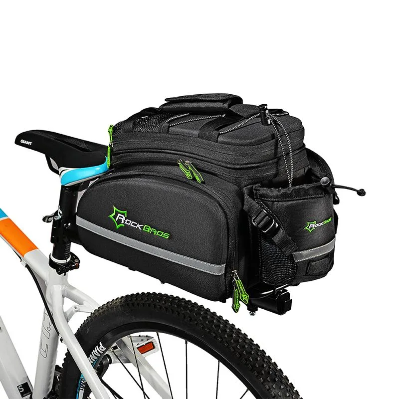 Rockbros Cycling Rear Saddle Pack Multi-Function Bags 3 in 1 Bike Rear Seat Carrier Bag Rear Rack Trunk Pack Bicycle Pannier Bag