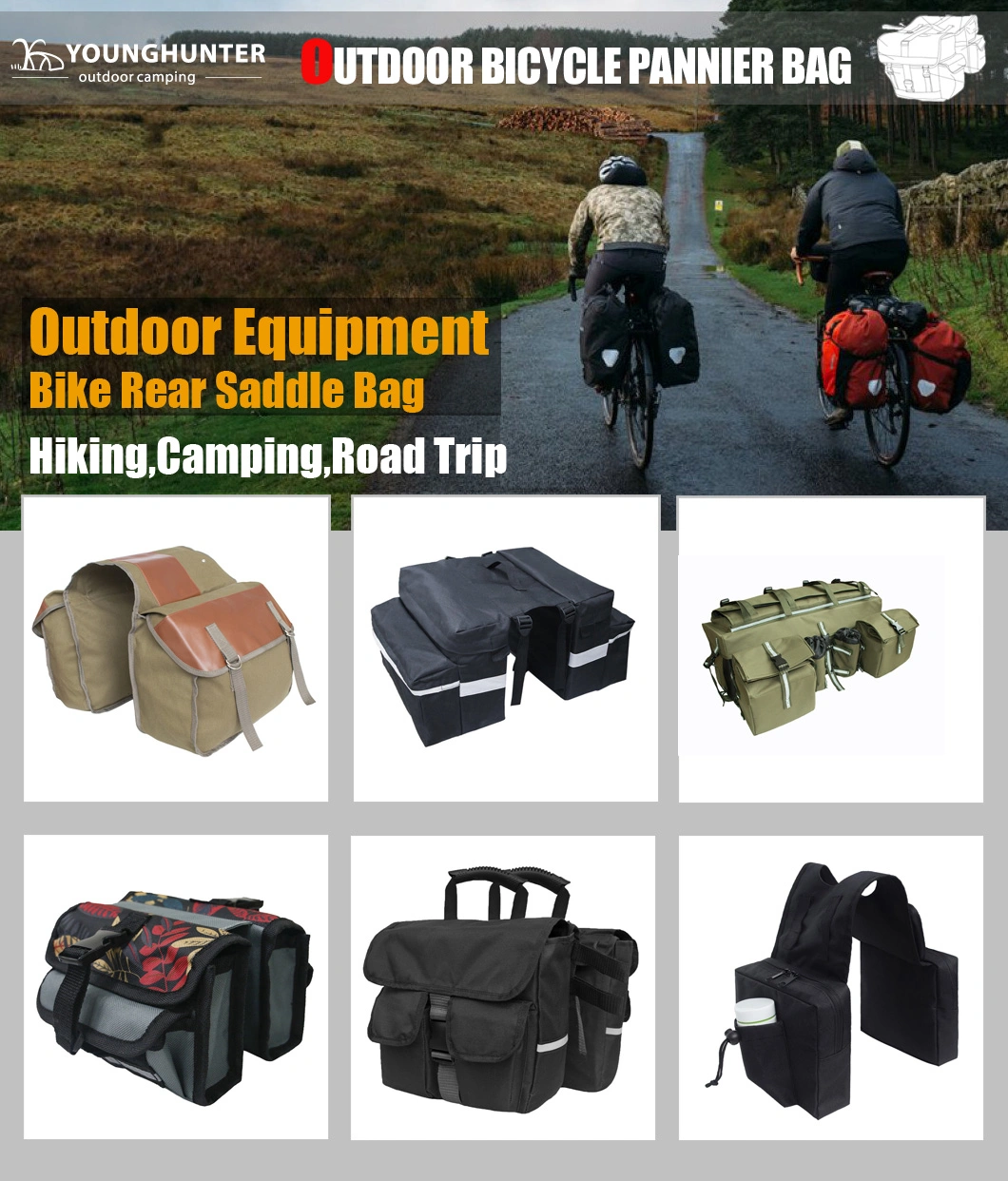 New Motorcycle Saddlebag Bicycle Rear Seat Backpack Detachable Backseat Cycling Bag Travel Waterproof Storage Carrier Bike Panniers